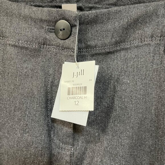 J. Jill Cotton Cargo Trouser Pants NEW NWT Stretch Size 12 Charcoal Gray Utility - Picture 5 of 10